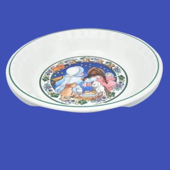 Vintage Watkins Country Kids Deep Dish Pie Plate Holiday Turkey Stuffing Recipe - Picture 7 of 7